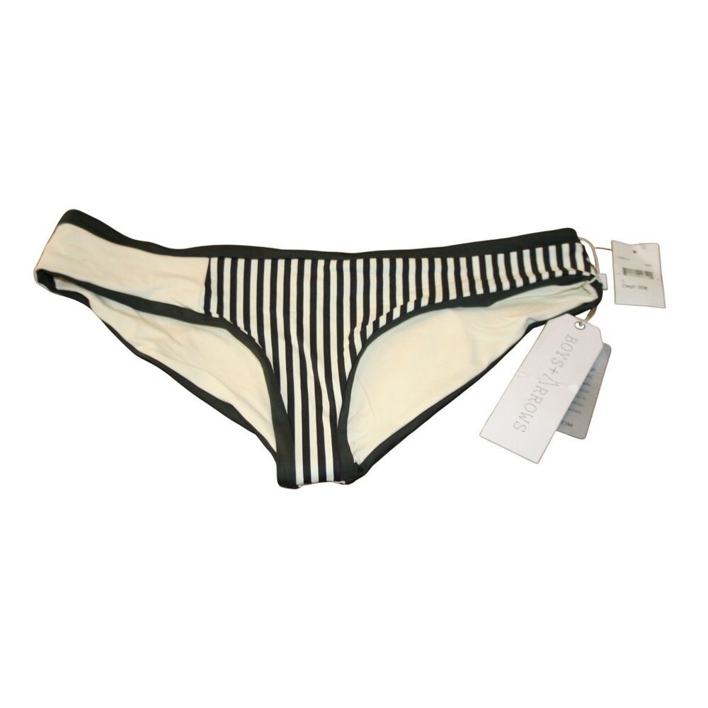 Boys + Arrows Bikini Bottom Womens Large Willy the Wrastler Blanco Stripe NWT